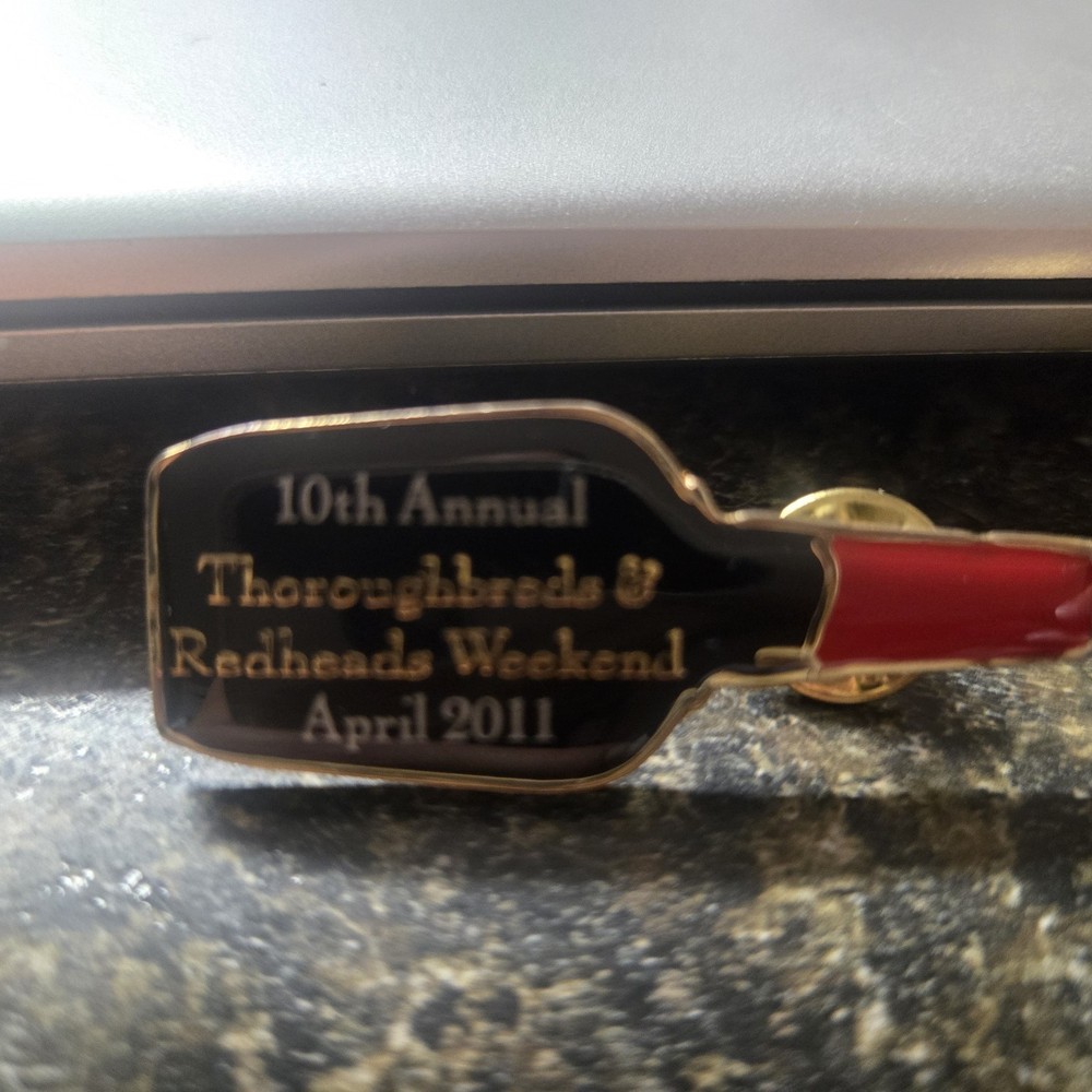 2011 Maker's Mark Bourbon THOROUGHBREDS & REDHEADS Lapel Pin & makers mark pin