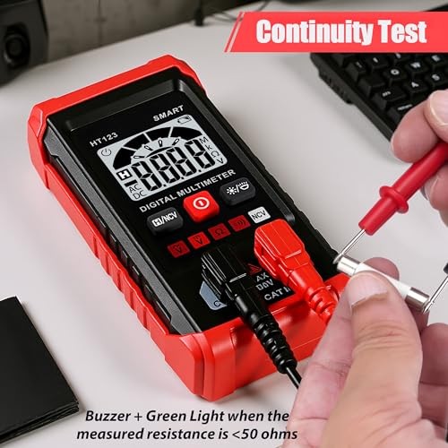 HT123 Digital Multimeter, Automatic AC DC Voltmeter, Non Contact Voltage
