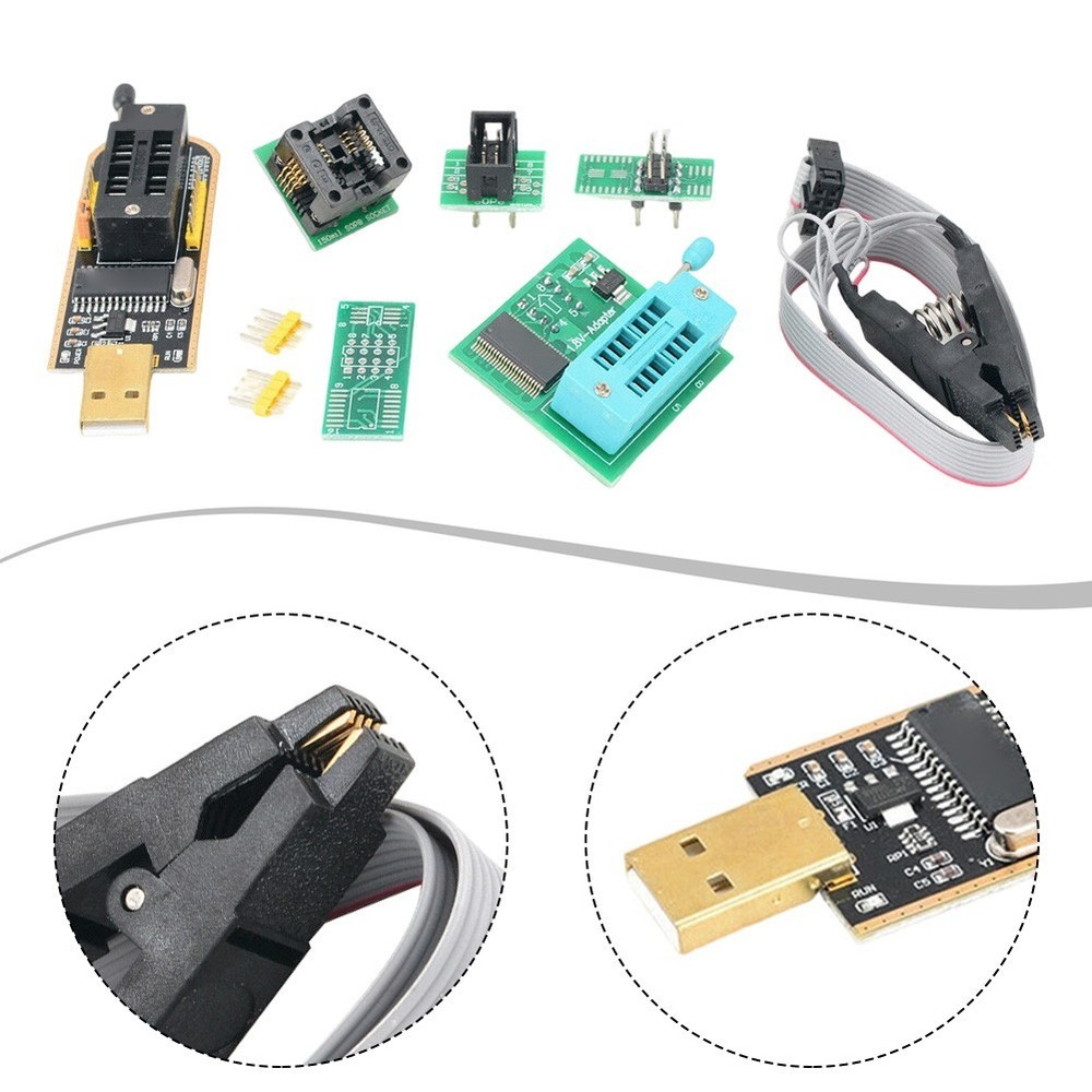 USB Programmer CH341A Programmer 24/25 Series Chip Support 3.3V-5V Voltage Range