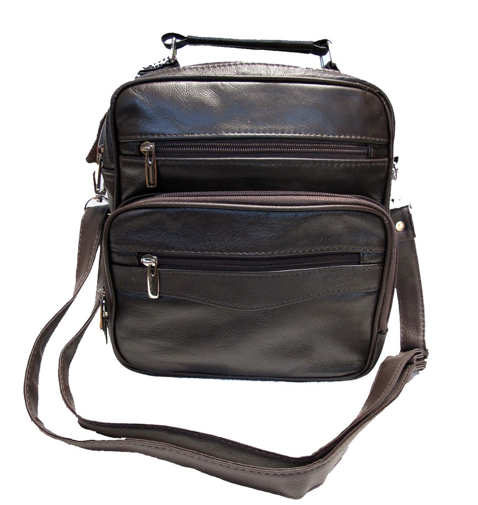 7 Pocket Multi-Function Genuine Leather Purse Handbag w/Organizer Top Handle