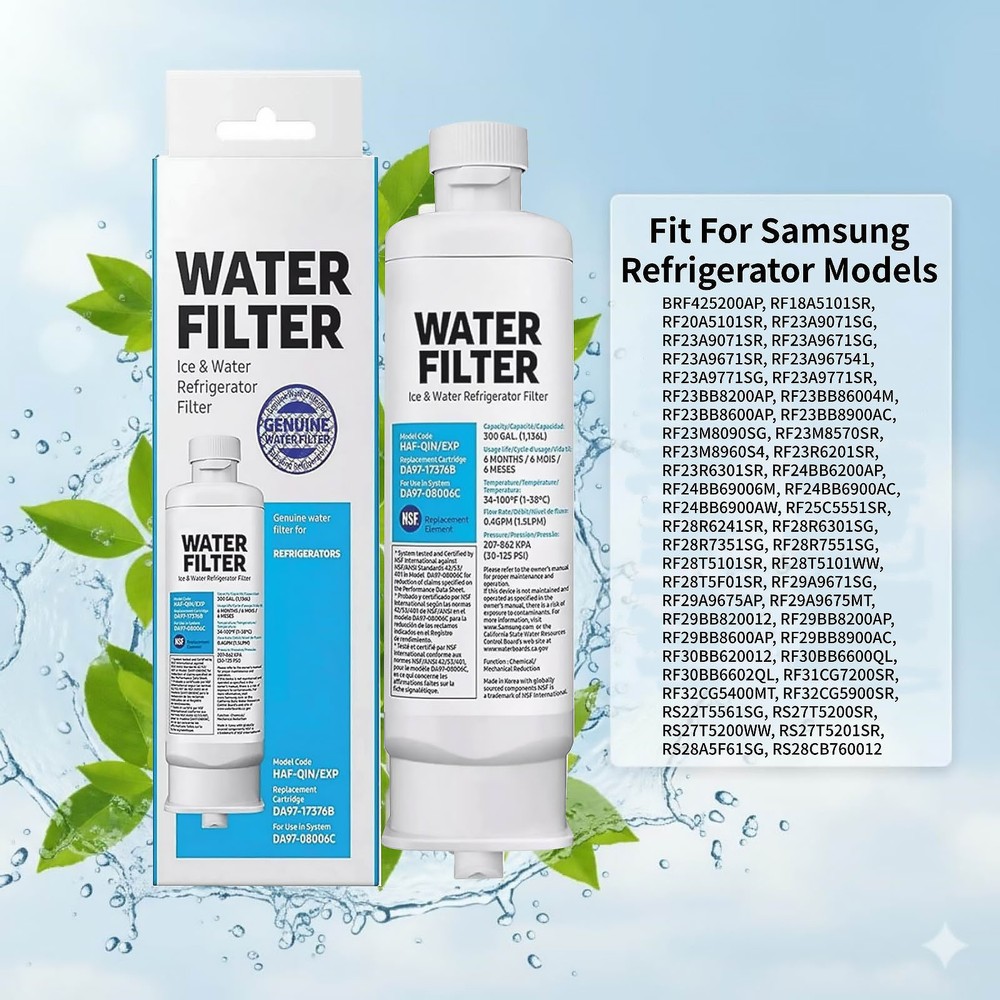 DA97-17376B Water Filter 2 Pack For Samsung Refrigerator Drinking Water System