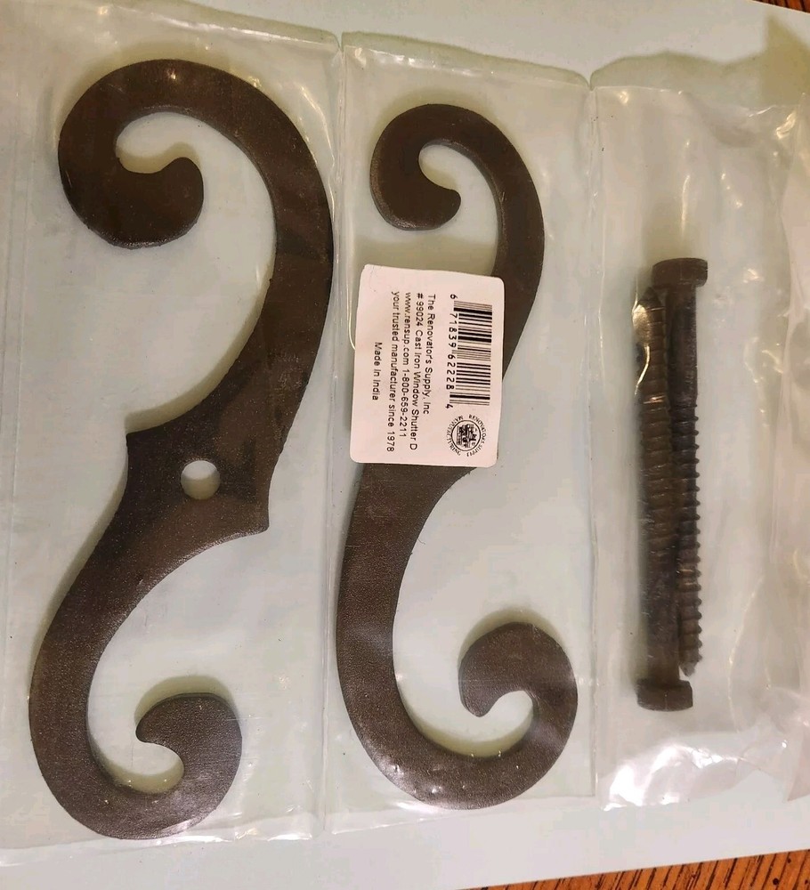 Renovators Supply Cast Iron Shutter Fasteners , 2 Per Pack, Rust Resistant