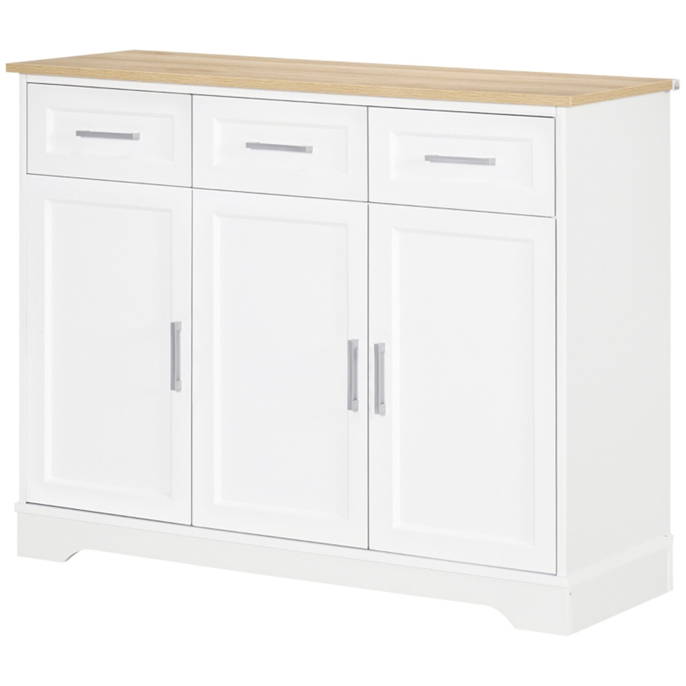 Sideboard Buffet Cabinet with Three Drawers and Two 2-tier Cabinets