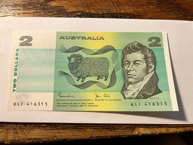 1983 Australia 2 Dollars Banknote CU #21030