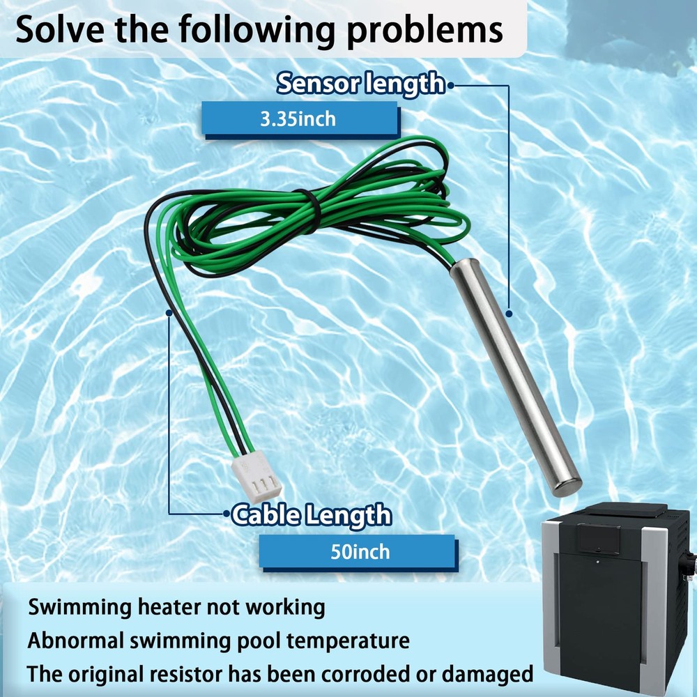 009577F Raypak Temperature Sensor, Compatible with Raypak Heaters 206A, 207A,...