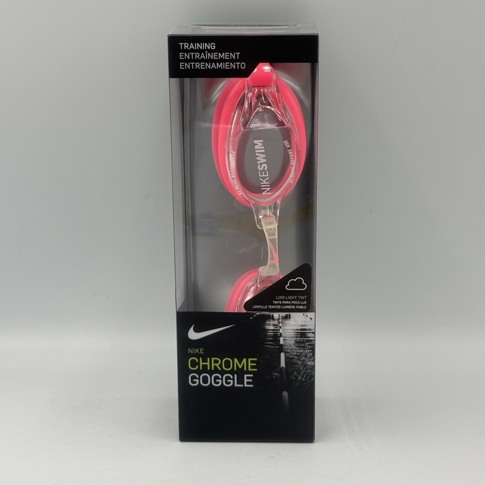 Nike Chrome Swim Training Goggle Pink/Clear One Size NEW