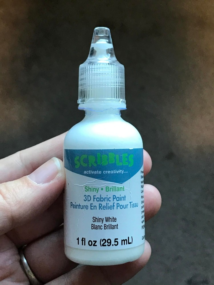 Scribbles Permanent 3D Fabric Paint 1oz Shiny - White