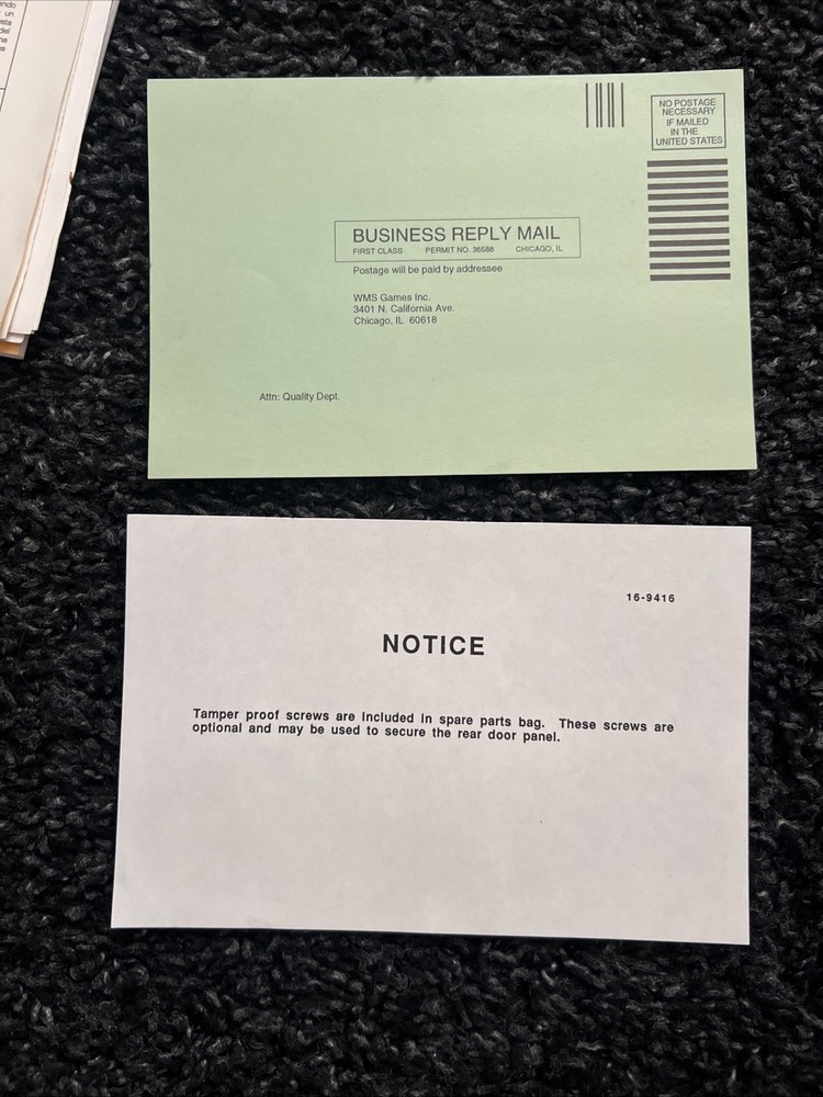 (ORIGINAL MANUAL ) KILLER INSTICT JAMMA PCB ARCADE