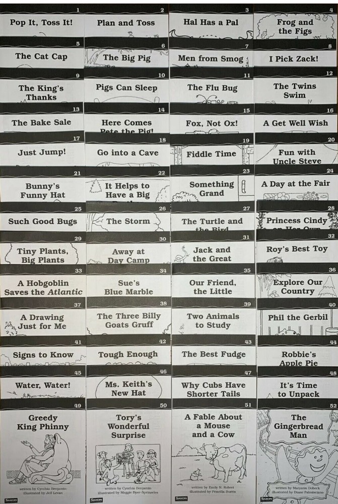 Saxon phonics & spelling GRADE 1, Decodeable Readers 1-52 (2003)