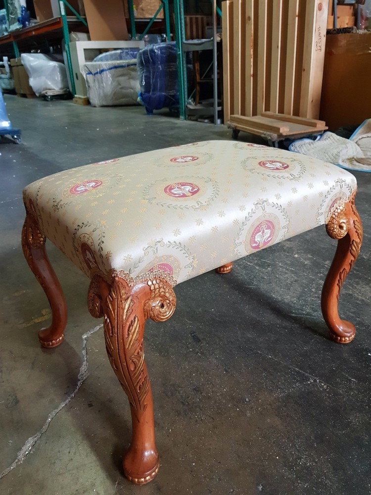WOOD BENCH WITH RUBBED GOLD