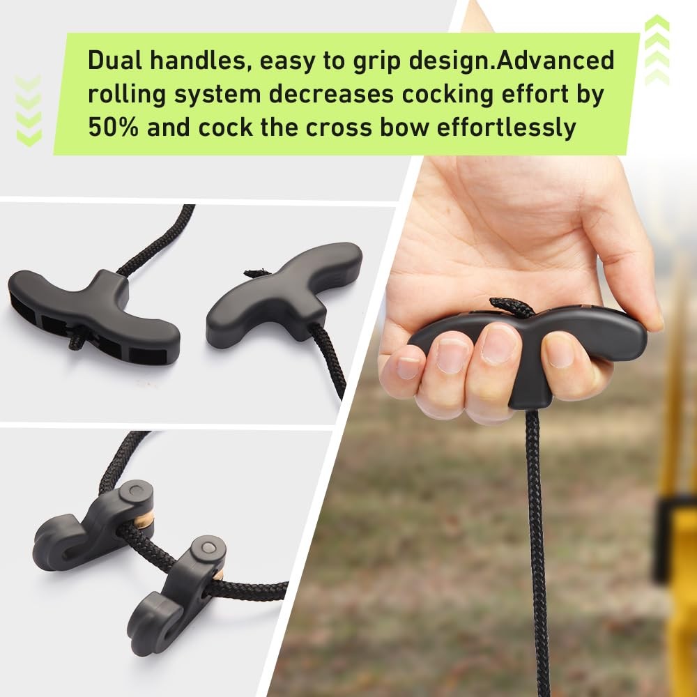Crossbow Pull Cord Crossbow Cocking Rope Device Double Handle Crossbow String...