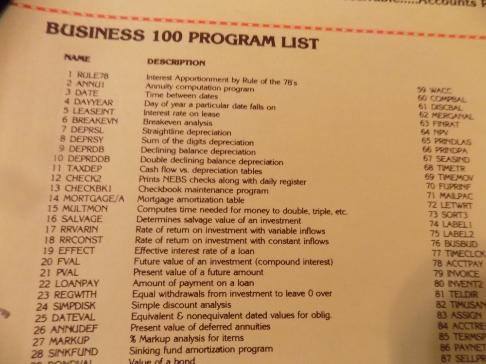 Computronics Business PAC 100 For ATARI 100 Ready to Run Business Programs