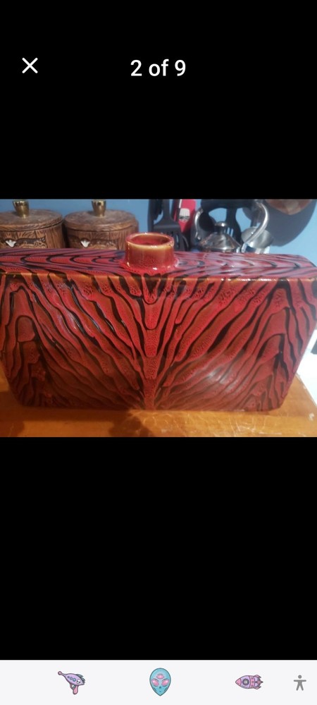 Art Van Container/Vase Red Ceramic