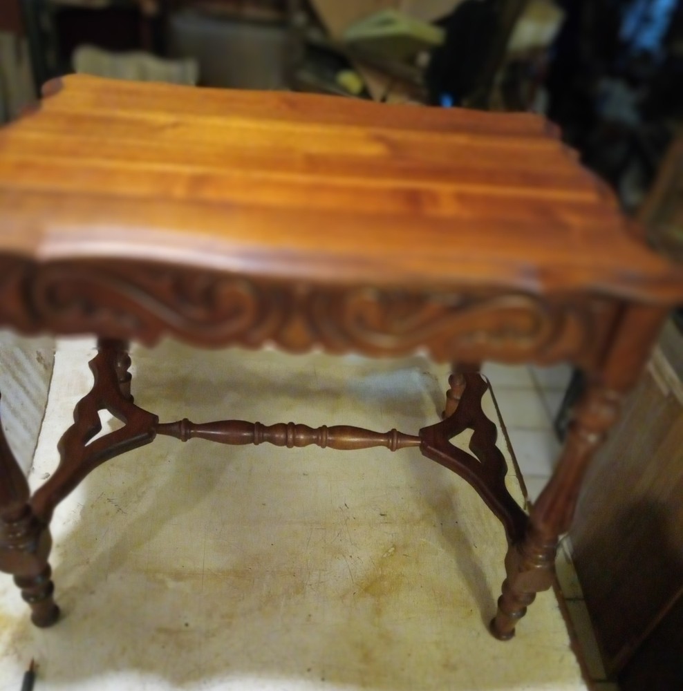 Walnut Carved Coffee Table / Side Table