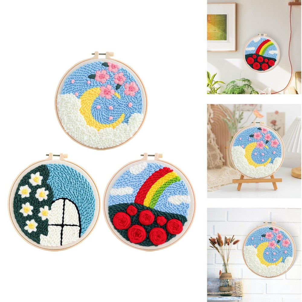 Punch Embroidery Starters Instructions Hooking DIY Beginner