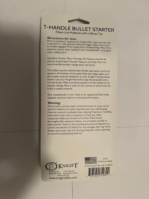 T-Handle Muzzeloader Bullet Starter