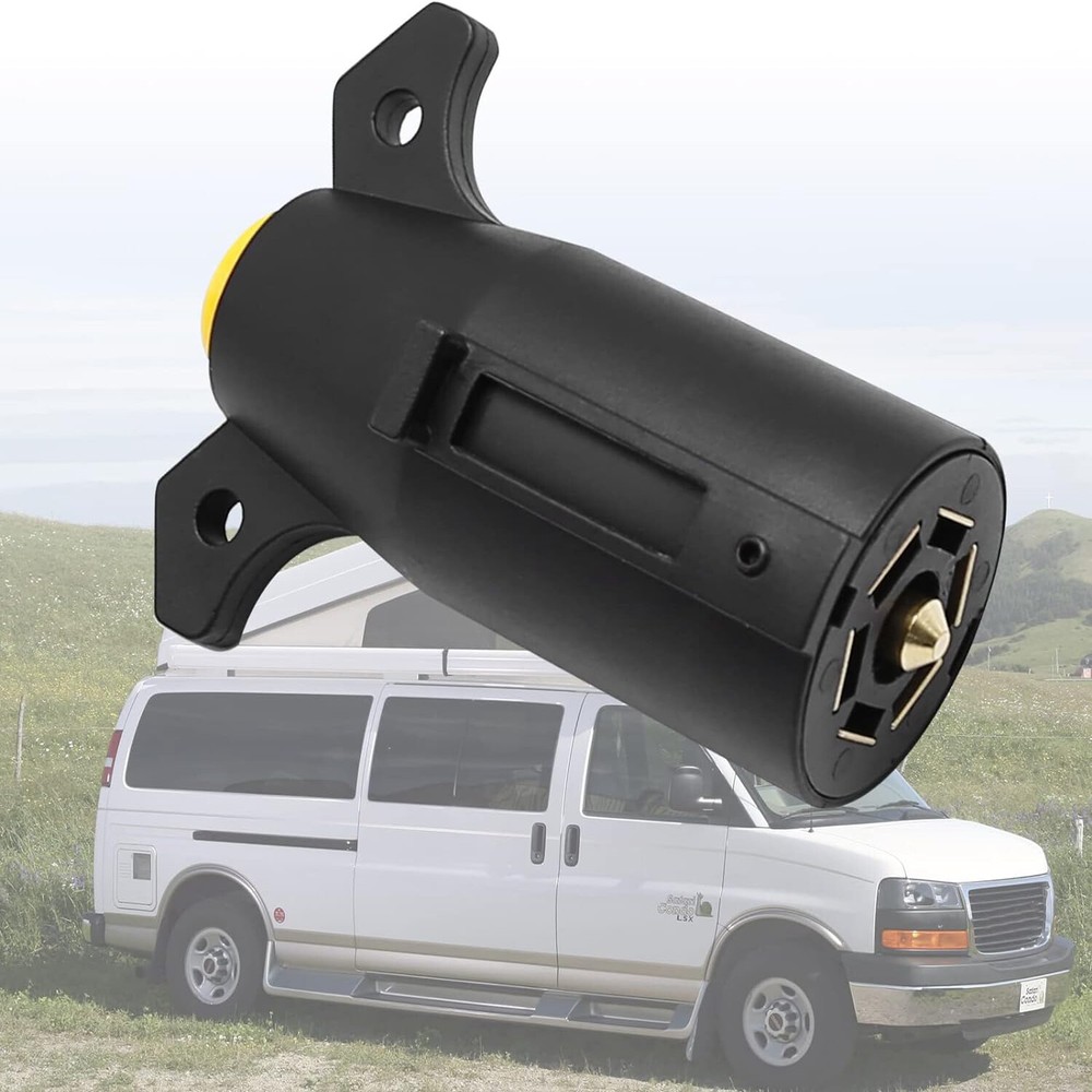 2Pcs 7 Way Round RV Style Trailer Light Plug Connector Replacement End Blade Pin