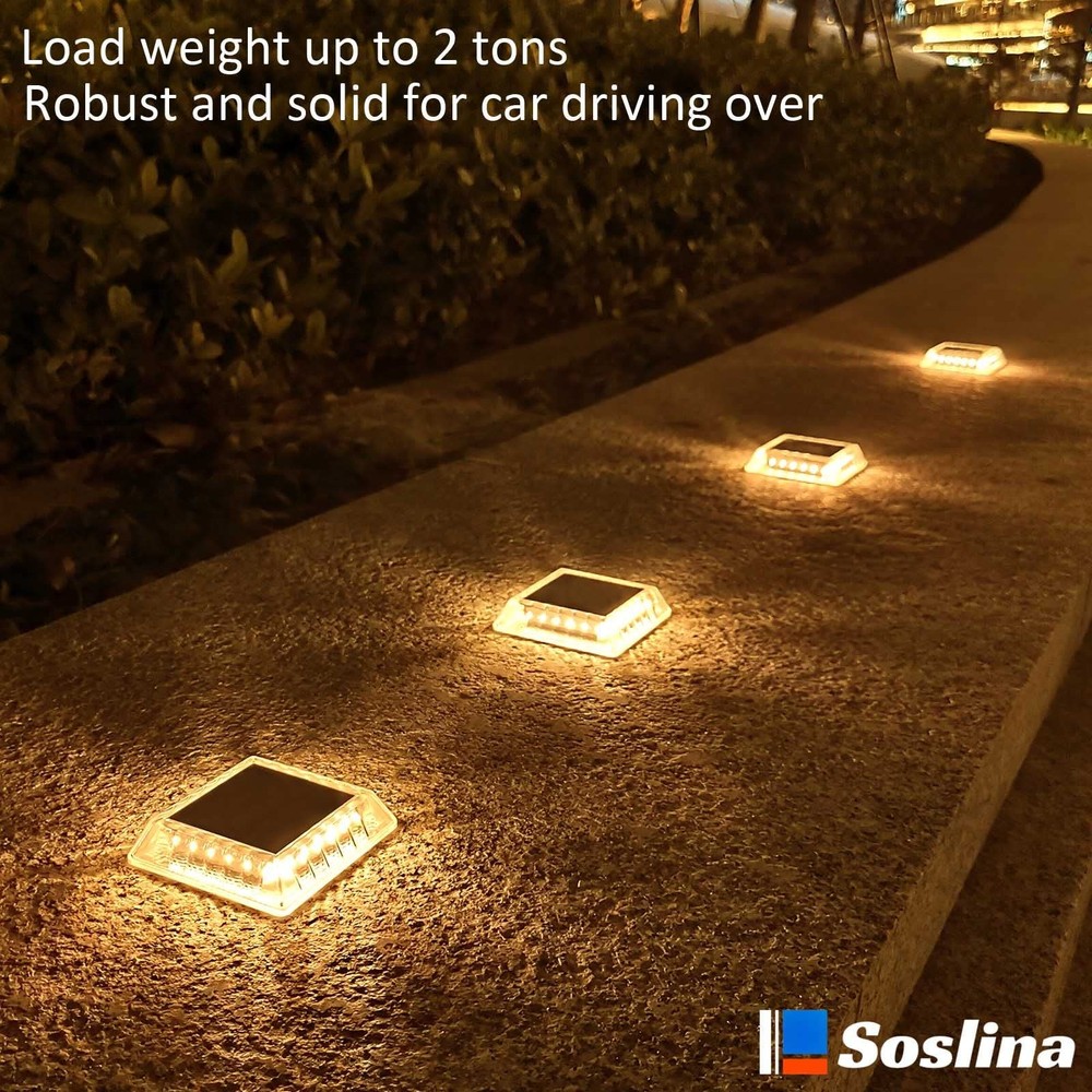 Solar Powered Deck Lights Driveway Walkway Dock Light Step Lamp Decoration