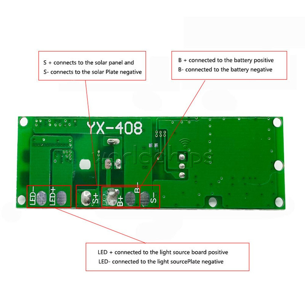 3.7V Infrared Solar Lamp Circuit Board Light Radar Control Module +Remote