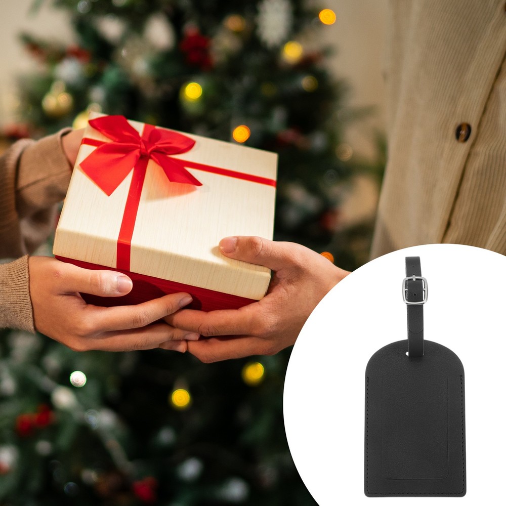 1 Pc Vertical Flip Luggage Tag for Travelling Black