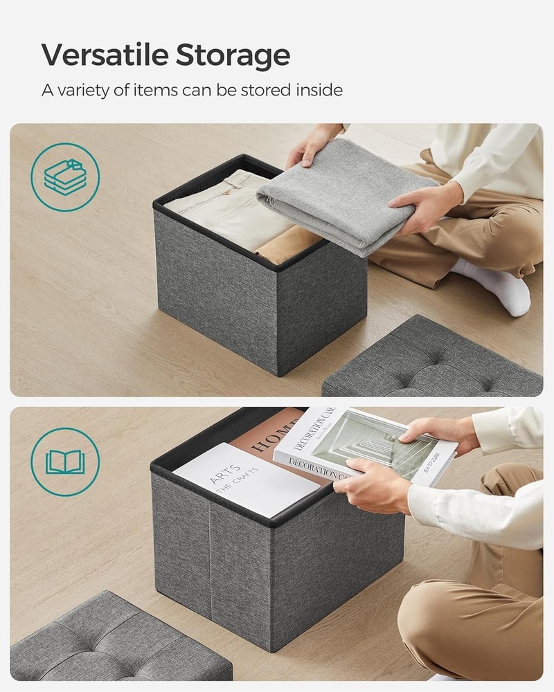Small Folding Storage Ottoman Foot Rest Stool