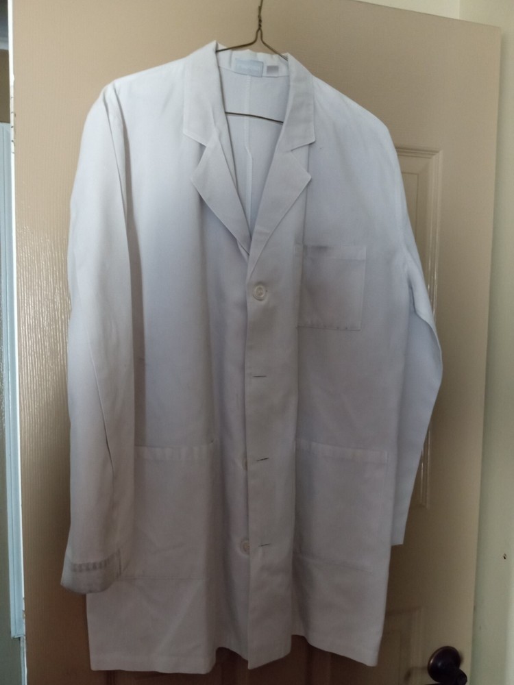 (3)-White Medical Lab Coats Size 42, 36" long