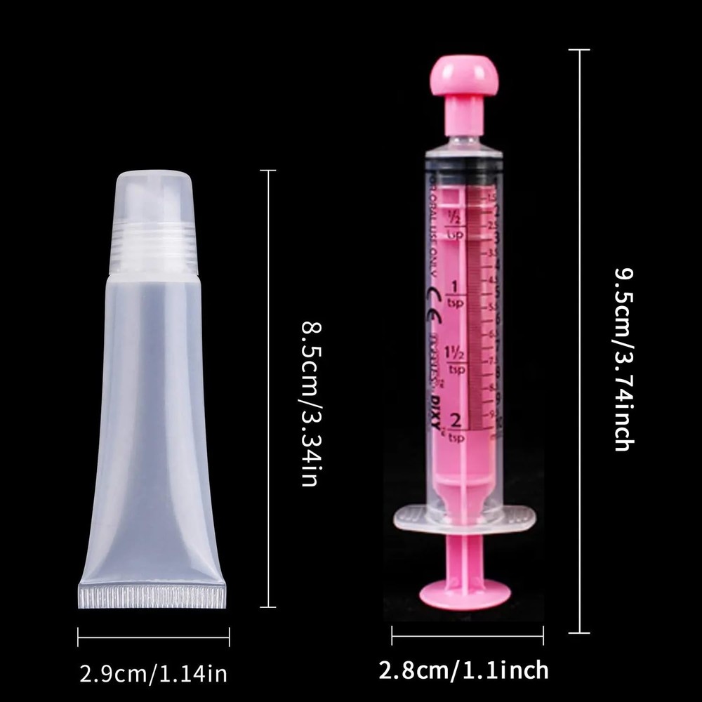 6PCS Empty Lip Gloss Tubes - 8ml Clear Refillable Squeeze for 8ml/6pcs
