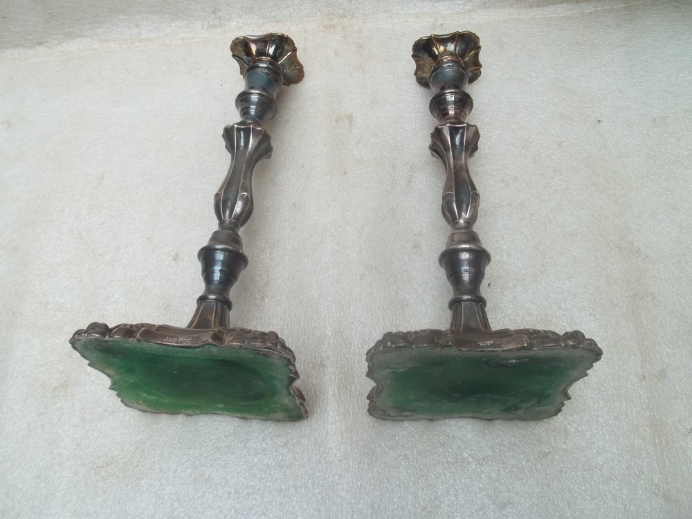 Antique Victorian Silver Plated Candlesticks.