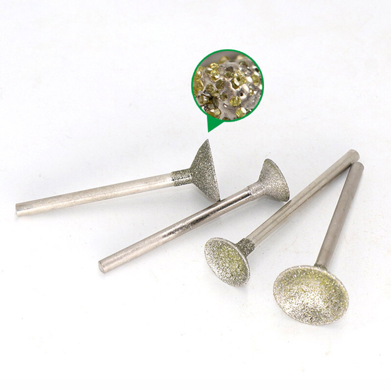 0.5-16mm Concave Head Diamond Burr Grinding Bits Bead Shaping Rotary Tools