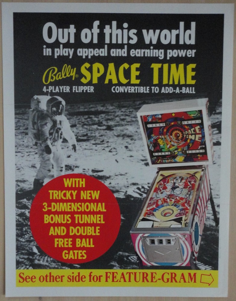 Space Time Pinball Machine Flyer Original Bally Brochure