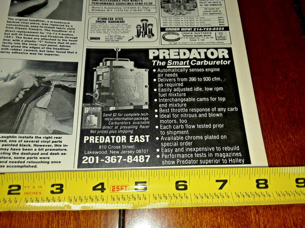 PREDATOR CARBURETOR ORIGINAL 1989 AD