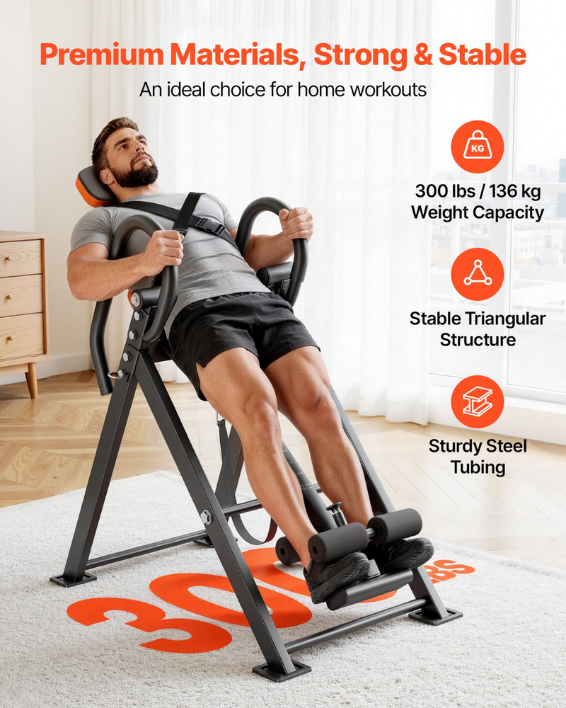 Inversion Table 300lb Capacity Back Stretcher Adjustable Decompression