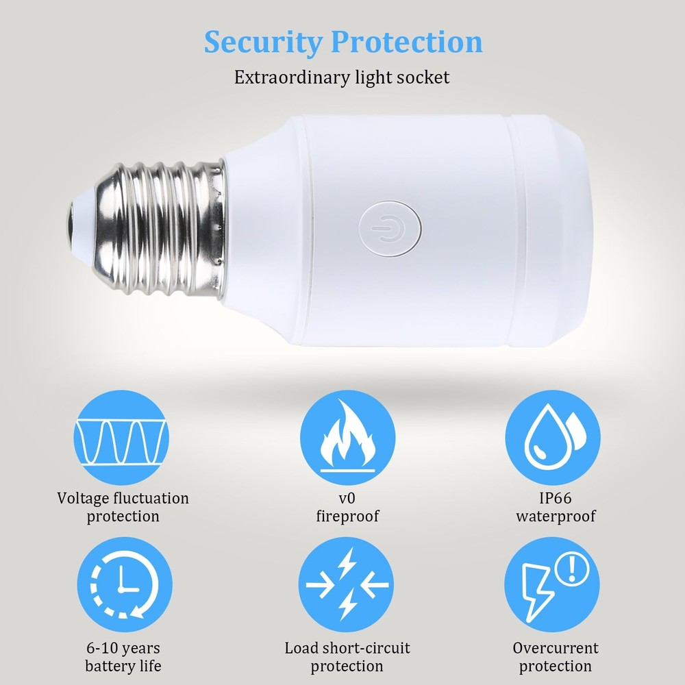 500W Remote Control Light Bulb Socket, E26/E27 Bulb Base Holder, 100FT Range,...
