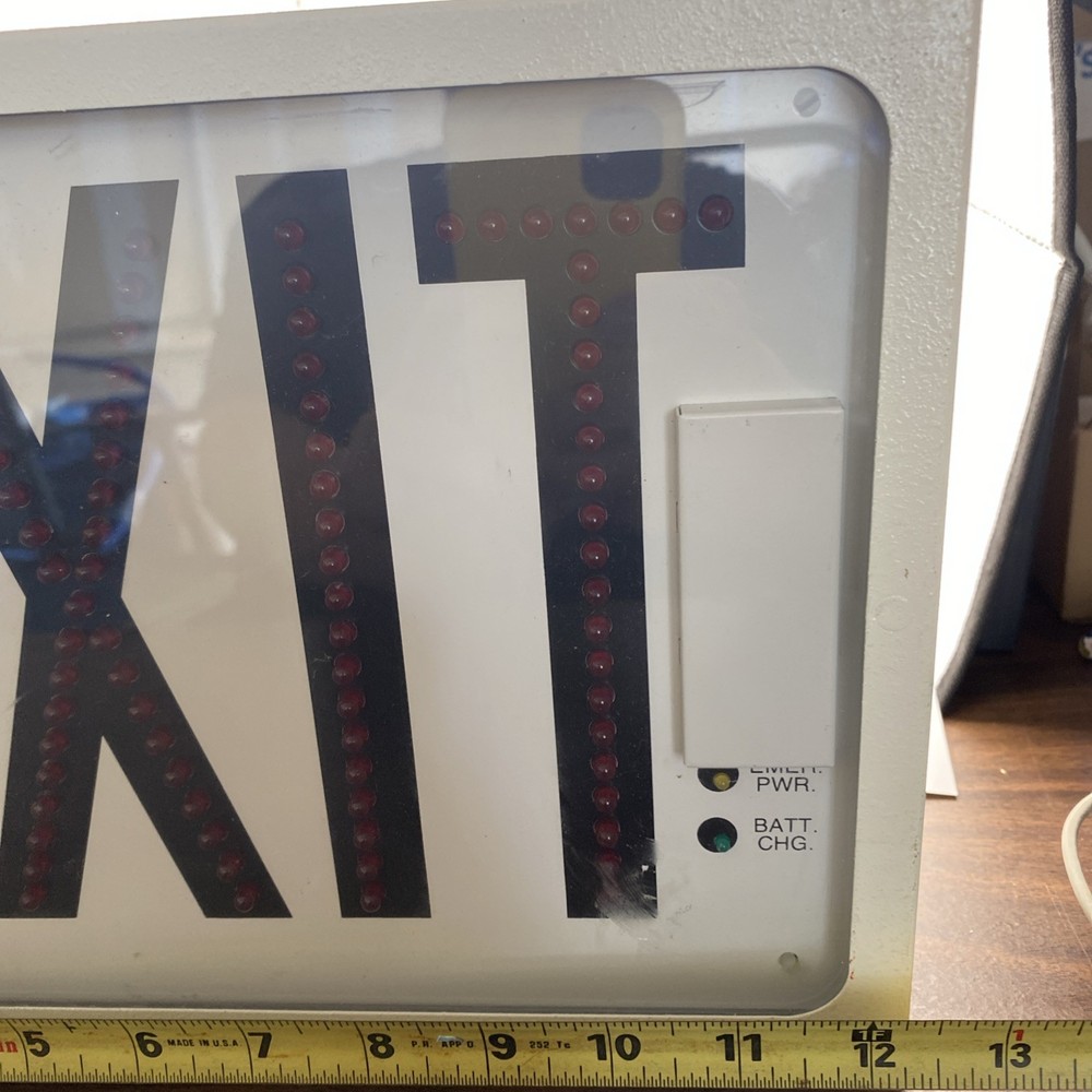 Exitronix 603 Steel Direct View Exit Sign Single Face White 603D 603U READ DESC