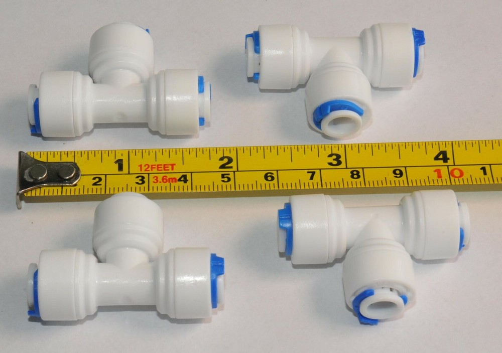 ¼” 3 TREE WAY UNION TEE TUBE QUICK PUSH CONNECT RO REVERSE OSMOSIS WATER FILTER