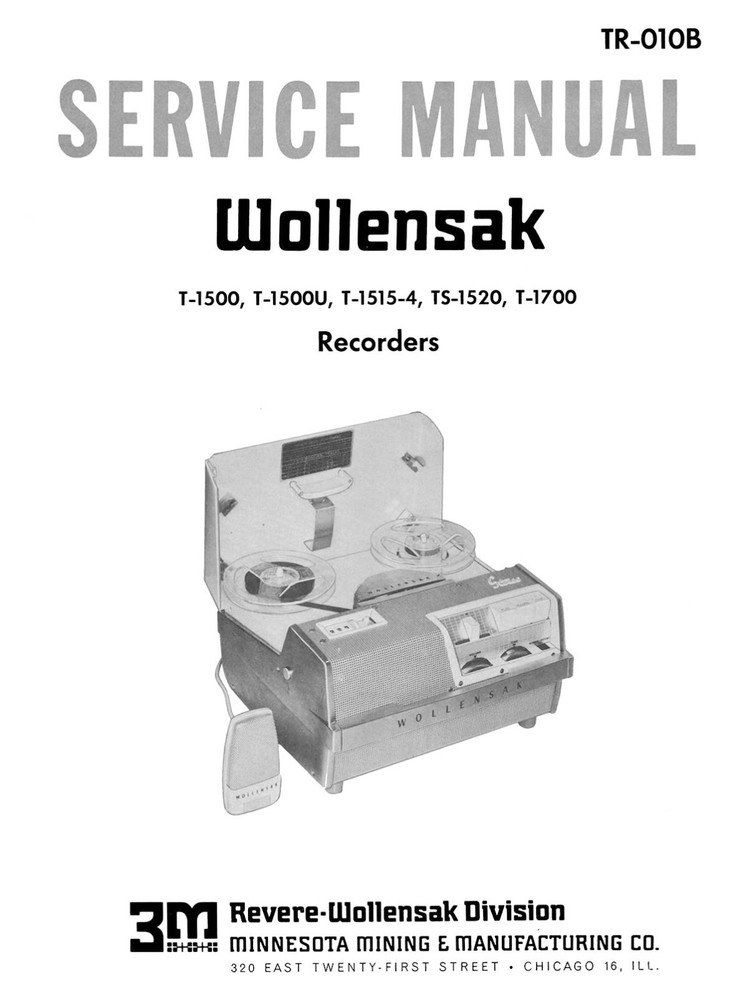 Wollensak T-1500 T-1700 Service Manual