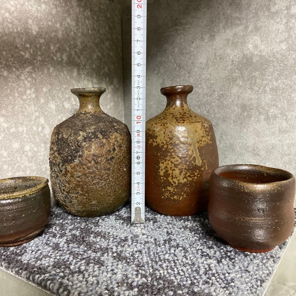 Bizen ware sake set Y sake bottle sake cup
