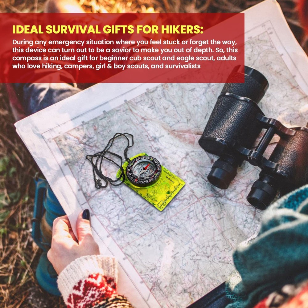 Orienteering Compass Hiking Backpacking Compass Advanced Scout Compass for ...