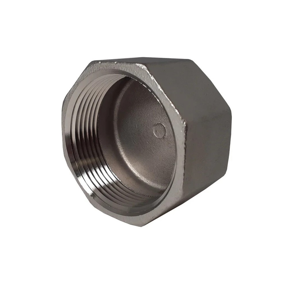 3" NPT Threaded SS Cap, 304 SS, 150# Pipe Fitting - End Cap for Piping Systems