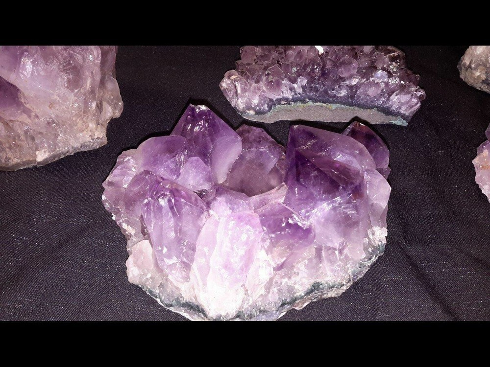 Amethyst Crystal Cluster Tea Light Candle Holder