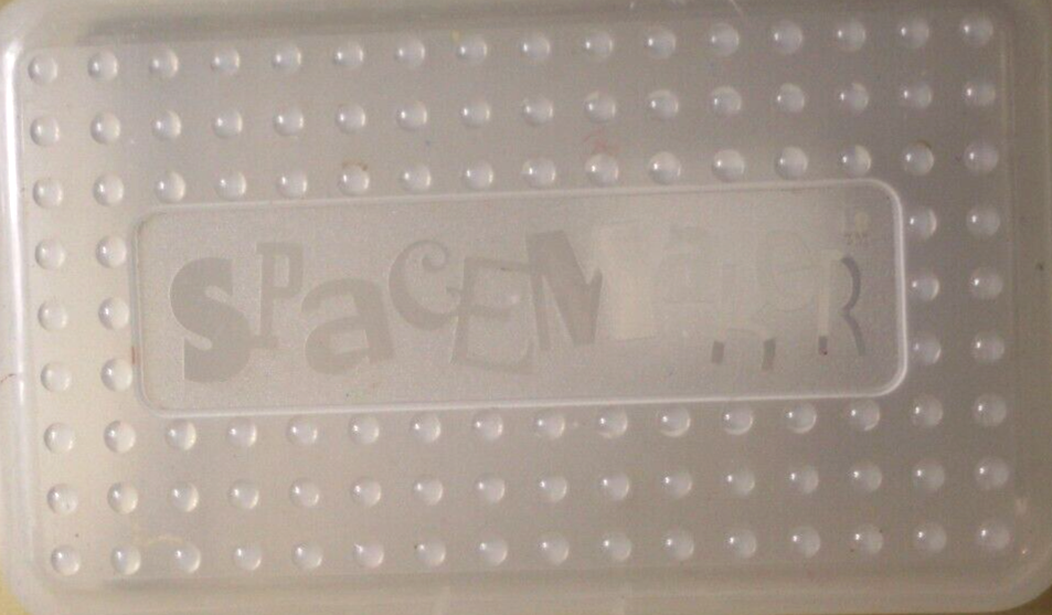 Spacemaker Clear Frosted Pencil Box Vintage 90's Plastic Storage Case