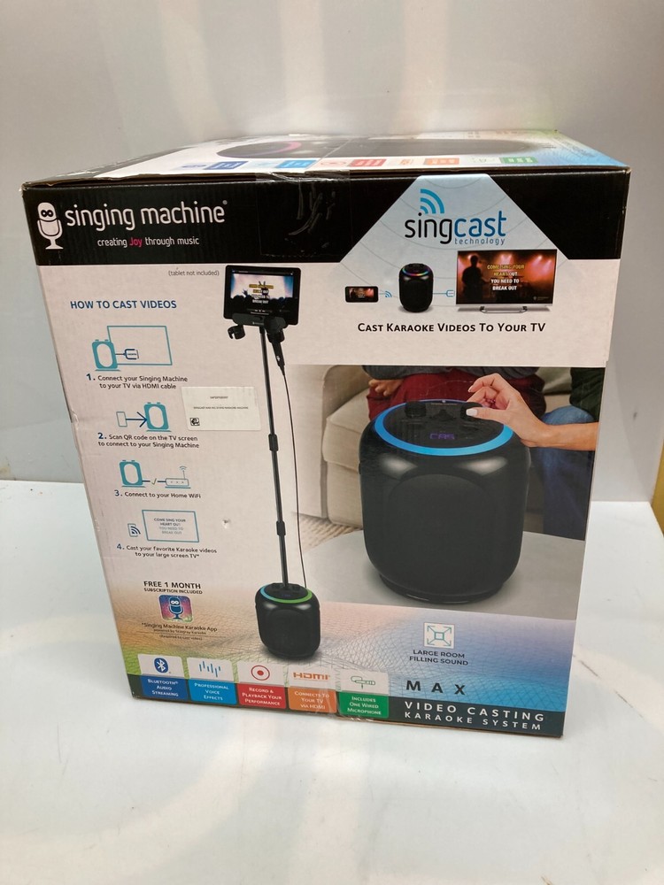 SingCast Max•Singing Karaoke Machine♡Record•w/Tv Playback◇LED Lights🥳Bluetooth♡