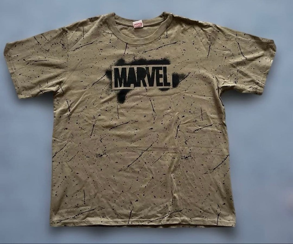 MARVEL splatter pattern T-shirt XL