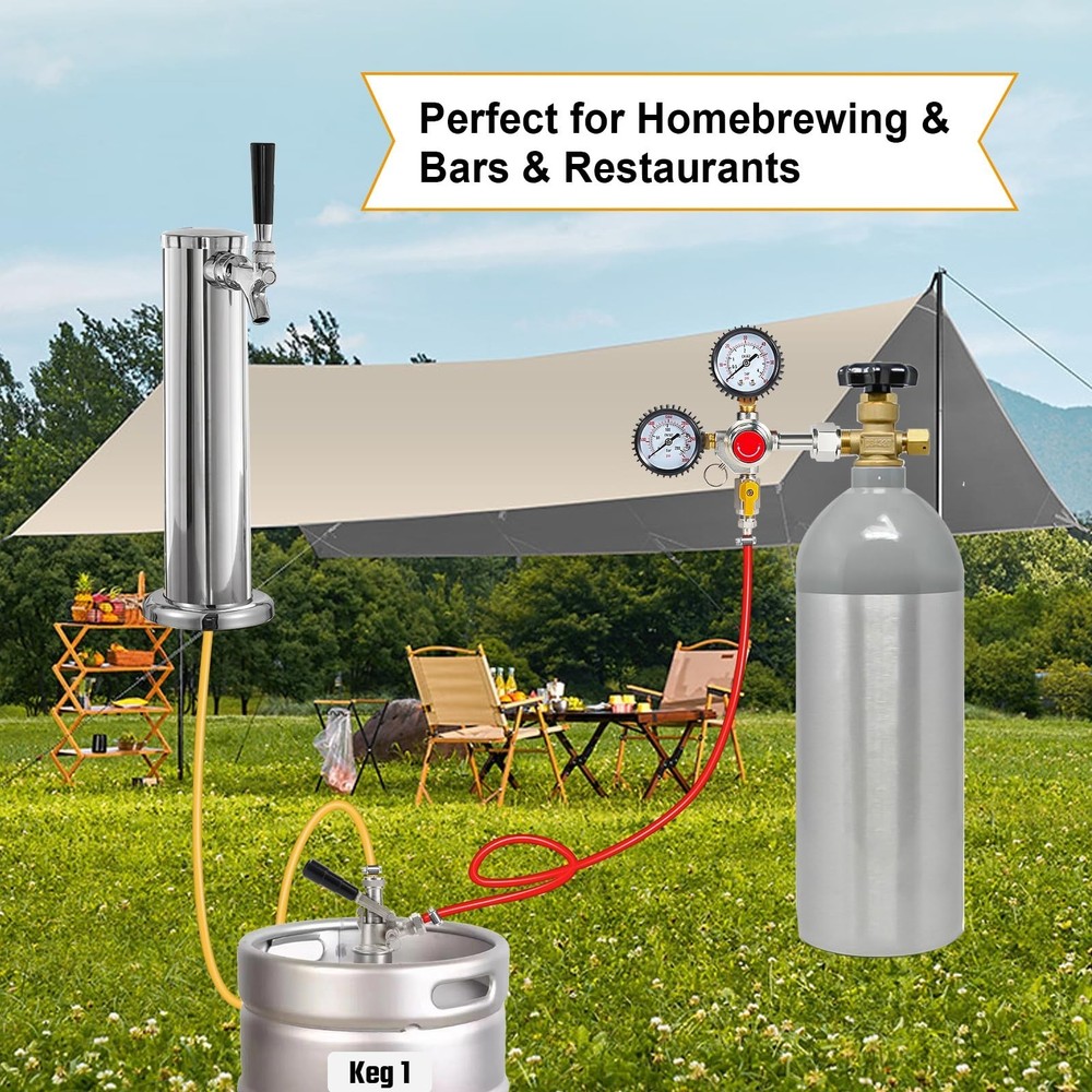 Co2 Regulator for Kegerator - CGA320 Draft Beer Regulator Kegerator Regulator...