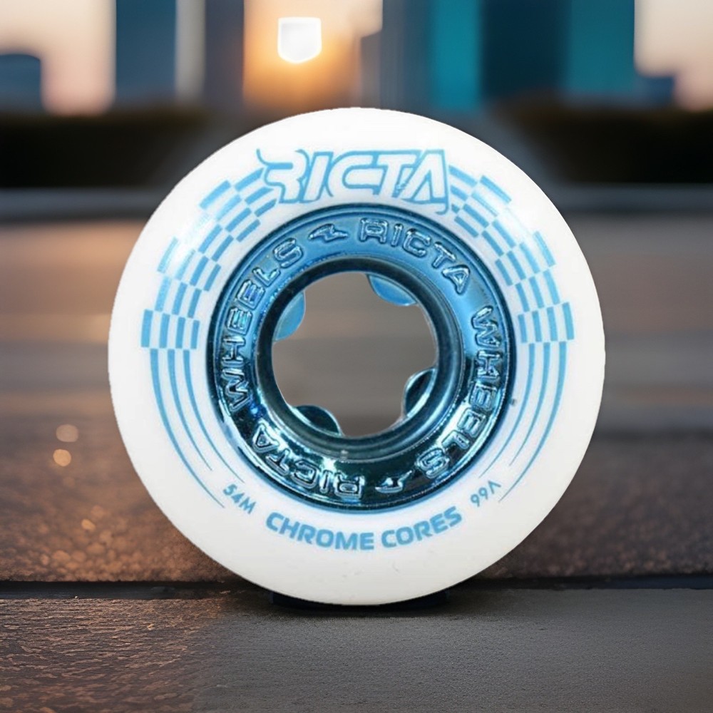 Ricta Skateboard Wheels 54mm  Chrome Core Teal 99a Blue
