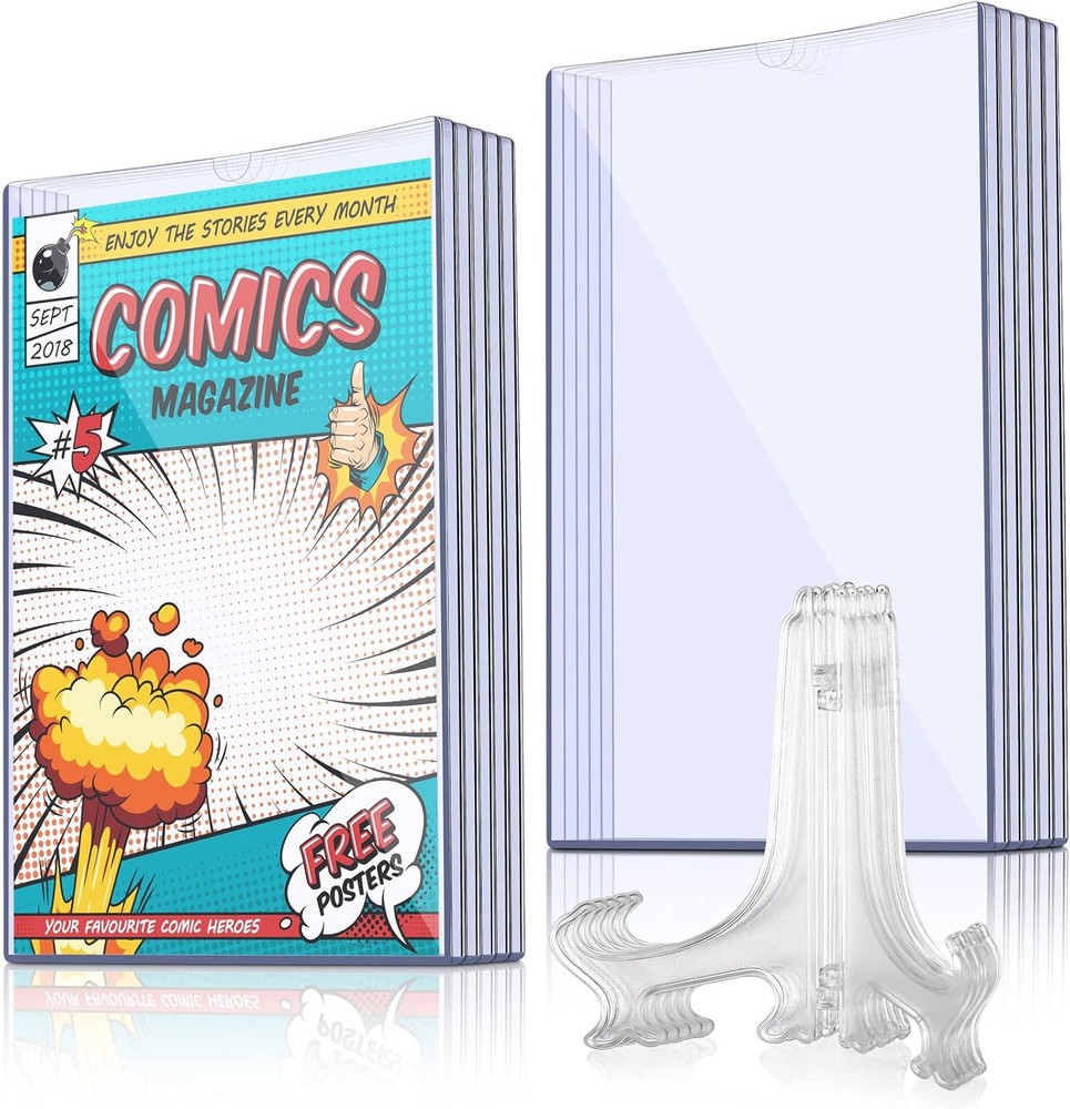Comic Book Display Case 5 Set, Include Sleeves and Clear clear