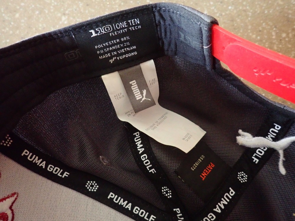 Rare Puma Golf “Script” Hat Adjustable by Yupoong Flexfit Tech