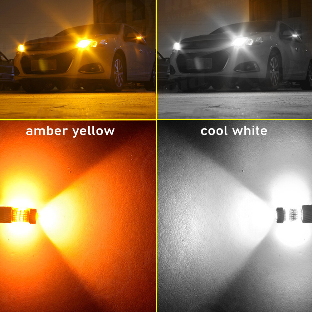 For Chevy Silverado1500 2500 White/Amber Switchback LED Turn Signal Light Bulbs