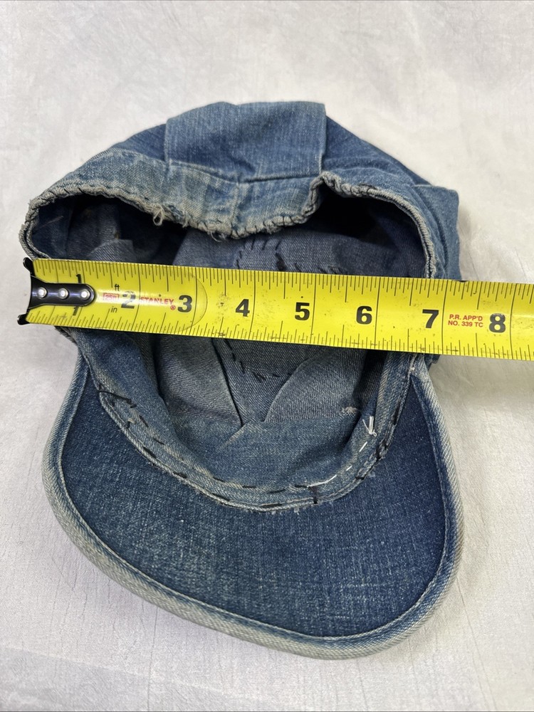 VINTAGE DENIM Handmade Cap With Pinkerton Security Service Patch
