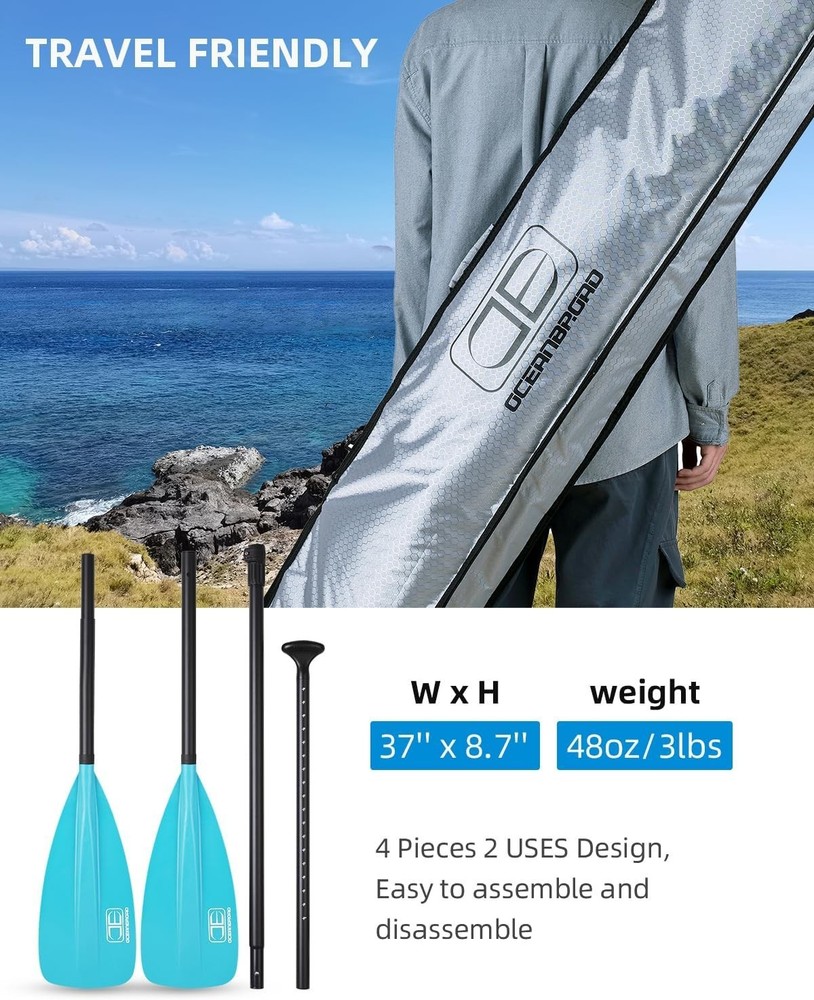 SUP Paddle - Adjustable Stand-Up Paddle for Paddleboard Kayak, Adjustable Alu...